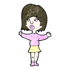 cartoon woman making choice