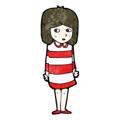 cartoon anxious girl