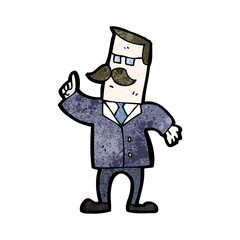 cartoon businessman answering question