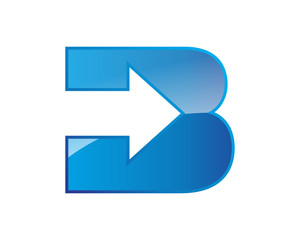 direct arrow letter icon logo B