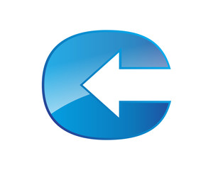 direct arrow letter icon logo C