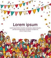 Concert festival crowd happy people isolate