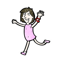 cartoon excited woman