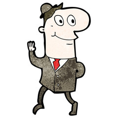 cartoon businessman walking to work