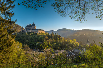 Naklejka premium Medieval Castle Vianden, build on top of the mountain in Luxembo