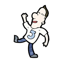 cartoon man in shirt number five