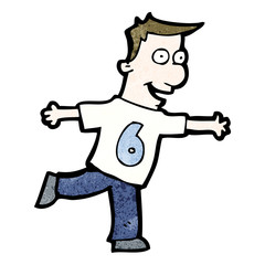 cartoon man in shirt number six