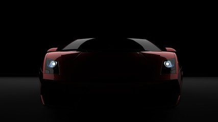 Computer generated image of a luxury sports car, studio setup, dark background. - Powered by Adobe