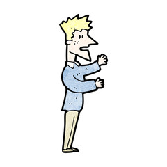 cartoon stressed blond man
