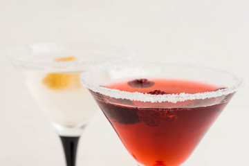 Red cocktail with raspberry