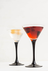Red cocktail with raspberry
