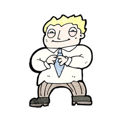 cartoon excited office man