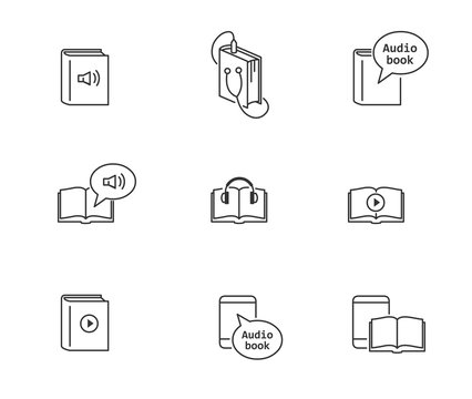 Audiobook and electronic e-book icons. 