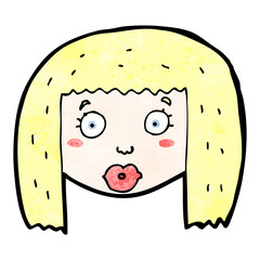 cartoon surprised blond woman