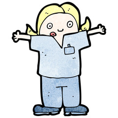 cartoon nurse shrugging shoulders