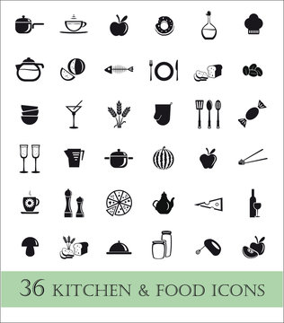 36 kitchen & food ikons