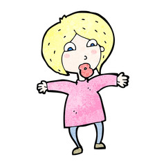 cartoon surprised blond woman