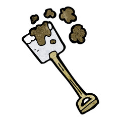 cartoon digging spade