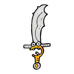 cartoon curved sword