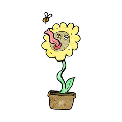 cartoon flower and bee