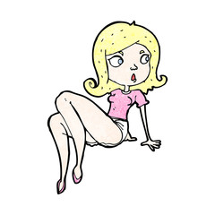 cartoon woman in shorts