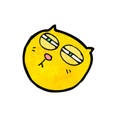 cartoon cat face with narrowed eyes