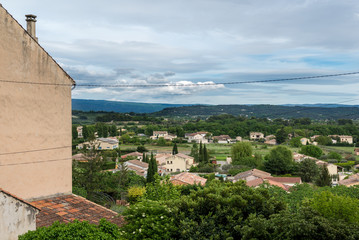 View from town between house in Gordes - Provence, France