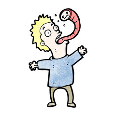 cartoon man with parasite