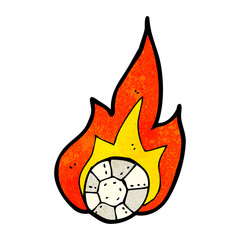 cartoon flaming football