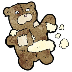 cartoon torn teddy bear