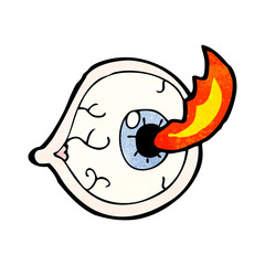 spooky flaming eye symbol