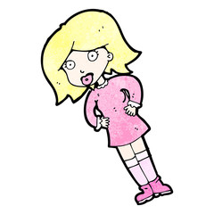 cartoon blond woman with hands on hips