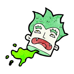 cartoon severed vampire head