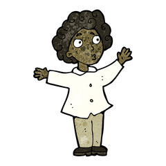 cartoon man waving his arms