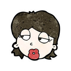 cartoon woman looking bored