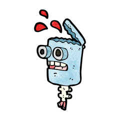 cartoon crazy robot head
