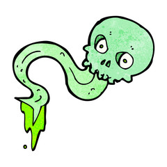 cartoon spooky green skull
