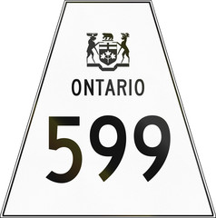 Canadian highway shield of Ontario highway number 599