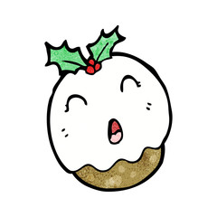 cartoon christmas pudding