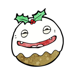 cartoon christmas pudding