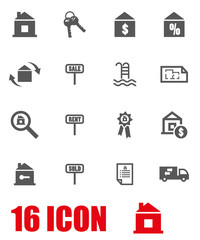 Vector grey real estate icon set
