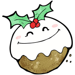 cartoon christmas pudding