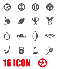 Vector grey sport icon set
