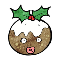 christmas pudding cartoon character