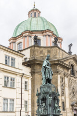 Fototapeta premium Charles IV Statue (Karel IV,1848). Prague, Czech Republic.