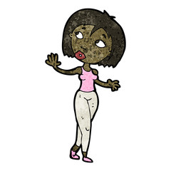 cartoon curious woman