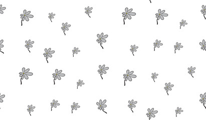 Vector seamless background of flowers on a white background. Floral background.