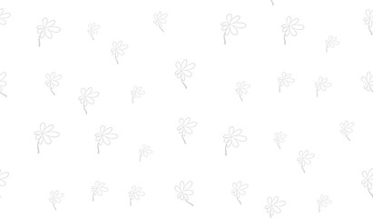 Vector seamless background of flowers on a white background. Floral background.