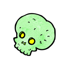 cartoon spooky green skull