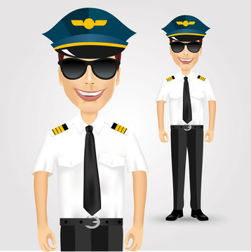 friendly pilot with sunglasses
